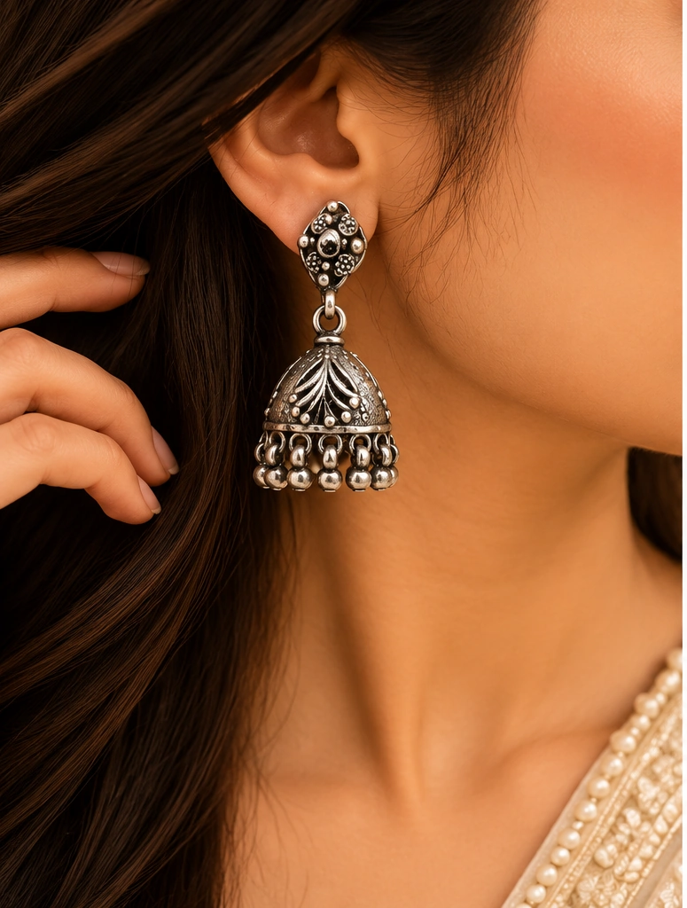 RKJ Silver Earring - Silver jewellery